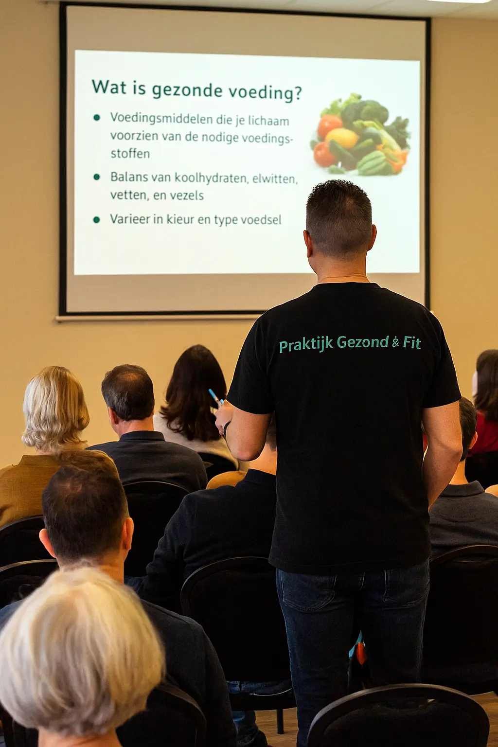 Diëtist geeft interactieve workshop over gezonde voeding bij Praktijk Gezond & Fit in Bilthoven.